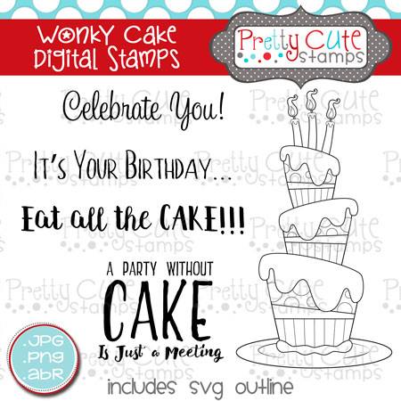 Wonky Cake Digital Stamps