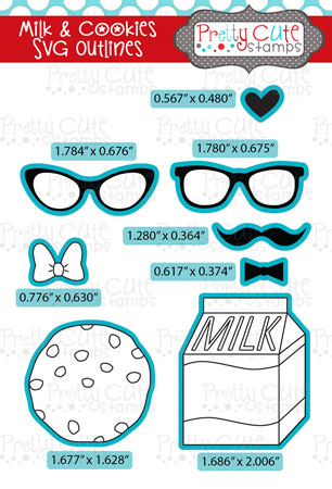 Milk and Cookies SVG Outlines