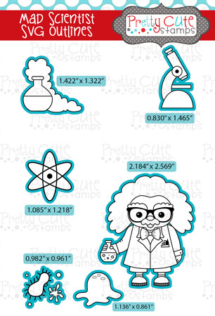 Mad Scientist SVG Outlines