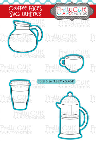 Coffee Faces SVG Outlines