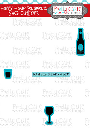 Happy Hour Sentiments SVG Outlines