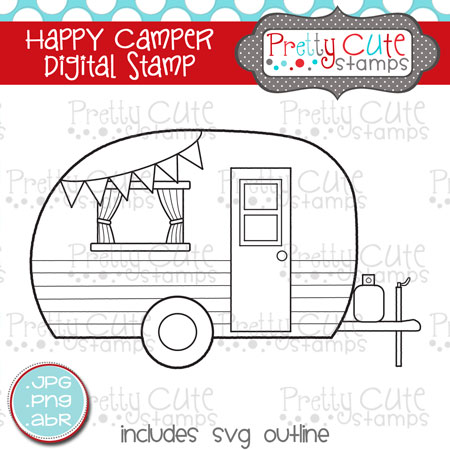 Happy Camper Digital Stamp