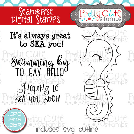 Seahorse Digital Stamps