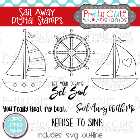 Sail Away Digital Stamps