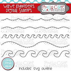 Wave Borders Digital Stamps