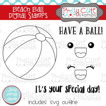 Beach Ball Digital Stamps