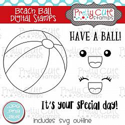 Beach Ball Digital Stamps