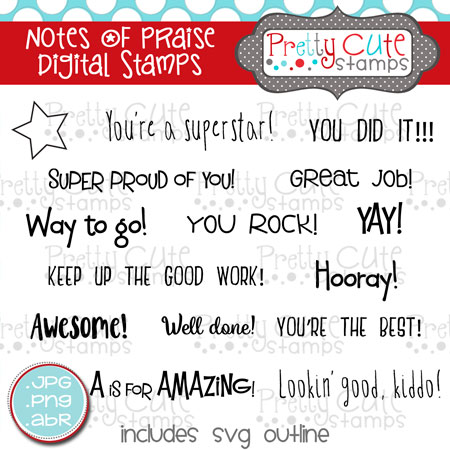 Notes of Praise Digital Stamps