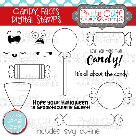 Candy Faces Digital Stamps