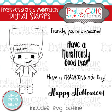 Frankenstein's Monster Digital Stamps