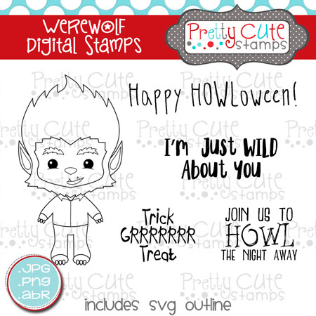 Werewolf Digital Stamps
