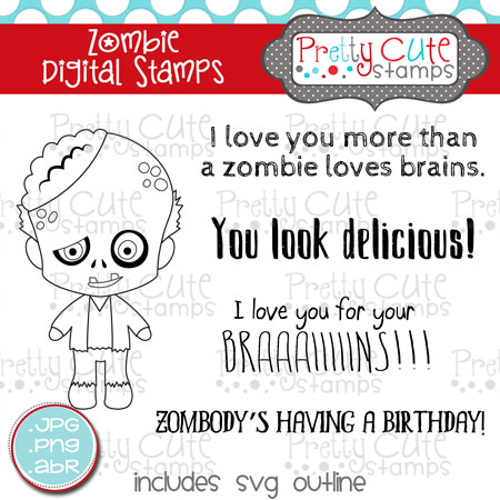 Zombie Digital Stamps