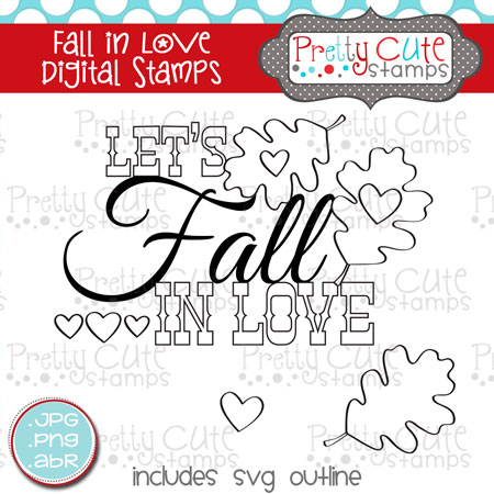 Fall in Love Digital Stamps