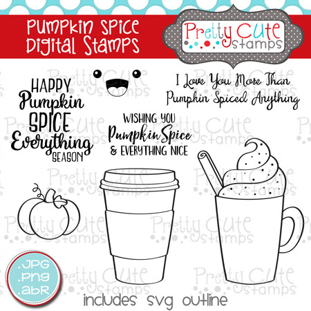 Pumpkin Spice Digital Stamps