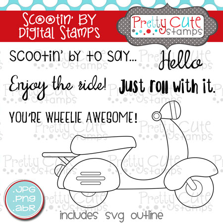 Scootin' By Digital Stamps