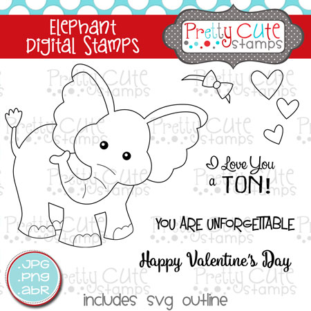Elephant Digital Stamps
