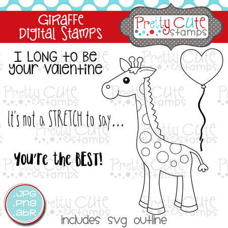 Giraffe Digital Stamps