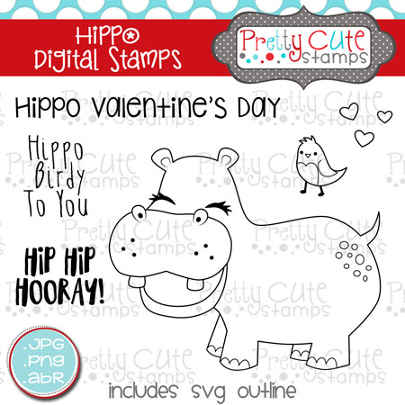 Hippo Digital Stamps