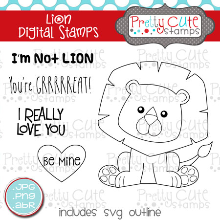 Lion Digital Stamps