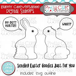 Bunny Conversation Digital Stamps