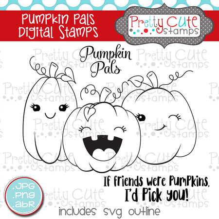 Pumpkin Pals Digital Stamps