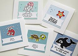 Sea Life Sentiments Digital Stamps